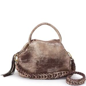 HOBO Darling Small Leather Satchel handbag Cocoa Platinum Leather New NWT 3-way